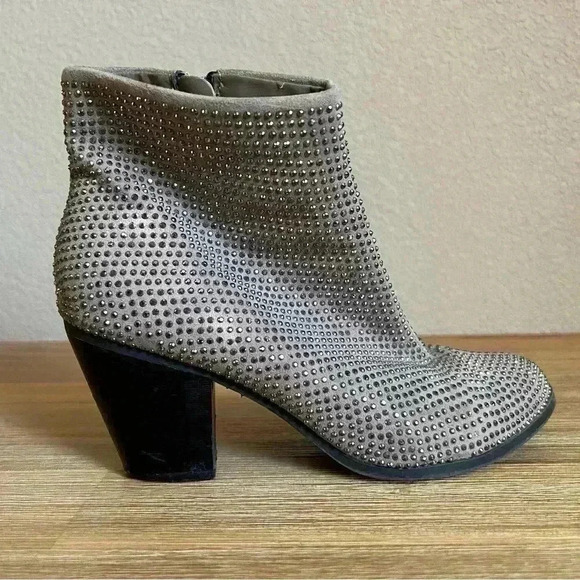 Juicy Couture Avora Taupe Sequined Ankle Booties Women’s Size 8 Medium - Picture 5 of 12